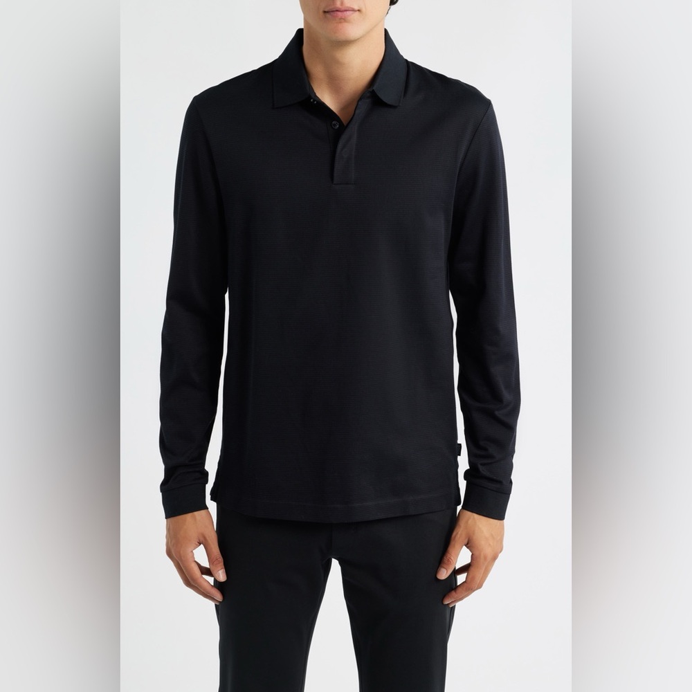 Boss Pado Long Sleeve Cotton Polo
Shirt XXL Black NWOT